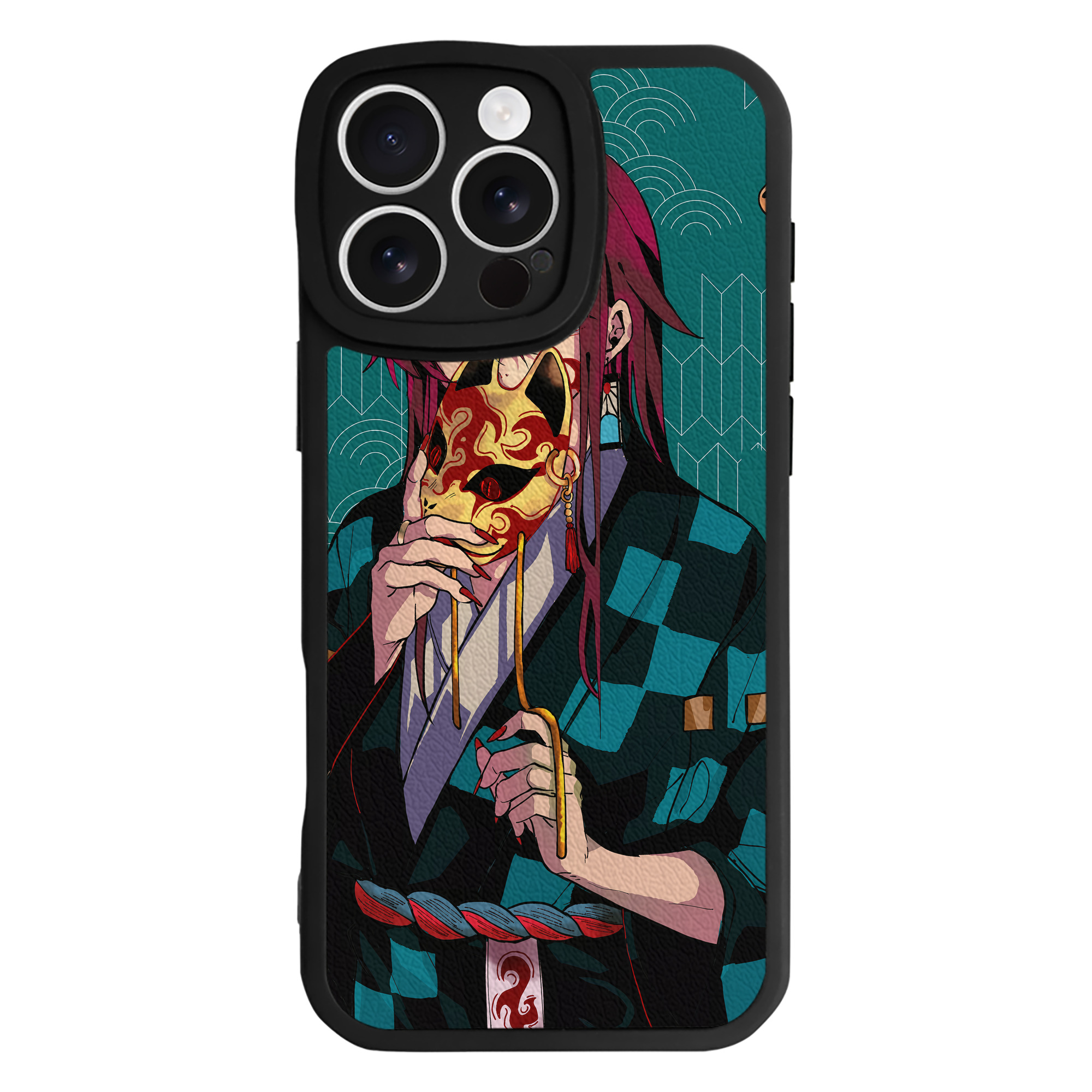 （画像用） 鬼滅の刃（きめつのやいば）竈門 炭治郎／かまど たんじろう Kamado Tanjirou 【iPhone 16シリーズ対応】シリコンスマホケース（レザー調） 材質：シリコン